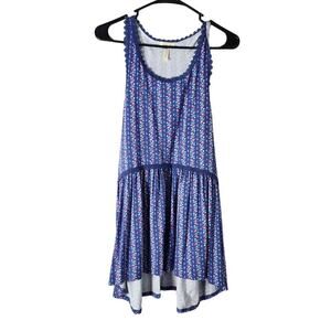 Matilda Jane Tank Top Blouse Size Medium Beyond The Horizon Blue Floral